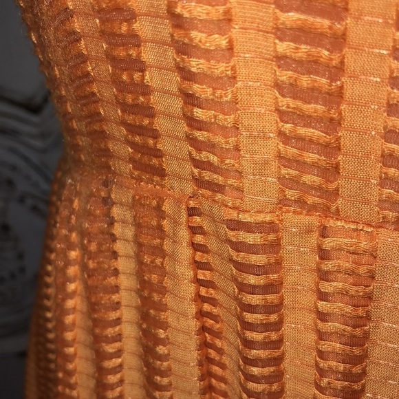 Cynthia Steffe Tangerine 🍊 Orange High Neck  Pleated Shirtwaist Sun Dress S/2 - Picture 6 of 14